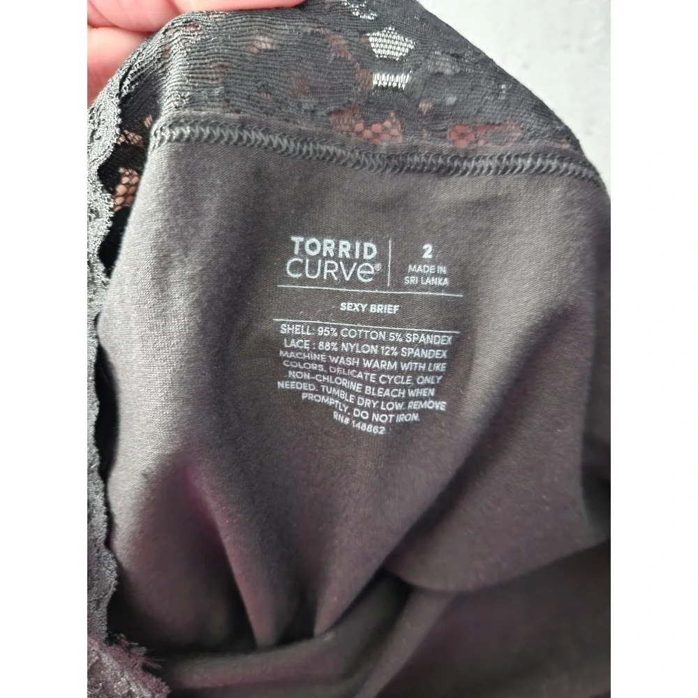 NWT TORRID Curve Sexy Brief Pantie 2X Black Lace Jersey Santa Skulls Candy Cane‎